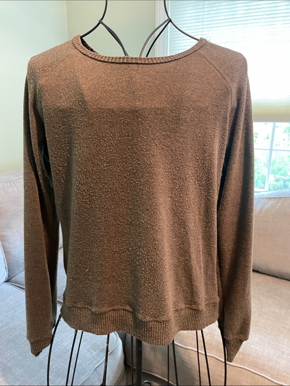 Everyday Brown Scoop Neck Sweater with braided back